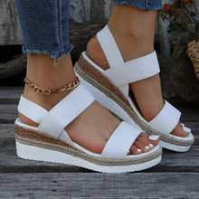Load image into Gallery viewer, Stretch Peep Toe Casual Side Hollow Slope Bottom Sandals