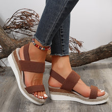 Load image into Gallery viewer, Stretch Peep Toe Casual Side Hollow Slope Bottom Sandals