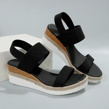 Load image into Gallery viewer, Stretch Peep Toe Casual Side Hollow Slope Bottom Sandals