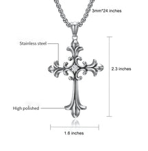 Chargez l'image dans la visionneuse de la galerie, Gothic Stylel Vintage Stainless Stee Cross Pendant