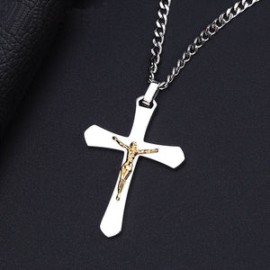 Titanium Steel Jesus Cross Pendant