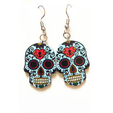 Lataa kuva Galleria-katseluun, Halloween Acrylic Skull Pendant Earrings