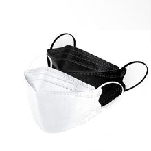 Cargar imagen en el visor de la galería, 10-50Pcs KF94 Comfortable Fish Type Mask(White&amp;Black)