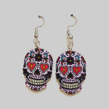 Lataa kuva Galleria-katseluun, Halloween Acrylic Skull Pendant Earrings