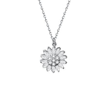 Laden Sie das Bild in den Galerie-Viewer. 925 Sterling Silver Womens Rotatable Sunflower Necklace