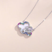 Load image into Gallery viewer, S952 Sterling Silver Fashion Colorful Cloud Unicorn Necklace