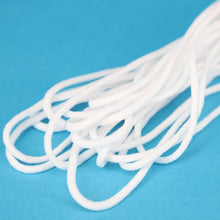 Lataa kuva Galleria-katseluun, 2.5mm Round Braided Elastic Cord/White Elastic Band - 50 Yard