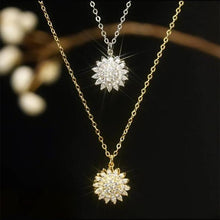 Laden Sie das Bild in den Galerie-Viewer. 925 Sterling Silver Womens Rotatable Sunflower Necklace