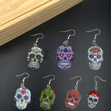 Lataa kuva Galleria-katseluun, Halloween Acrylic Skull Pendant Earrings