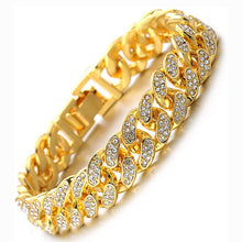 Load image into Gallery viewer, 15MM Rhinestone Cuban Chain Necklace