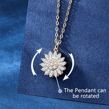 Laden Sie das Bild in den Galerie-Viewer. 925 Sterling Silver Womens Rotatable Sunflower Necklace