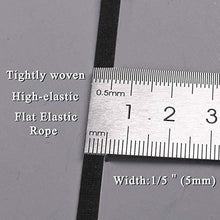 Laden Sie das Bild in den Galerie-Viewer. (50 yards) 5mm Black Flat Elastic Mask Strap String