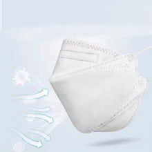 Cargar imagen en el visor de la galería, 10-50Pcs KF94 Comfortable Fish Type Mask(White&amp;Black)