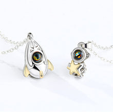 Load image into Gallery viewer, 2 PCS Spaceman Couple Necklace 100 Languages "I Love You "