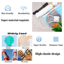 Laden Sie das Bild in den Galerie-Viewer. (50 yards) 5mm Black Flat Elastic Mask Strap String