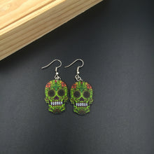 Lataa kuva Galleria-katseluun, Halloween Acrylic Skull Pendant Earrings